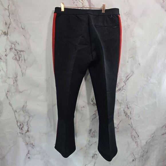Vintage Ski Pants Mens 30 Black Red Racing Stripe 70s 80s Wool Stirrup Flare - Picture 5 of 14